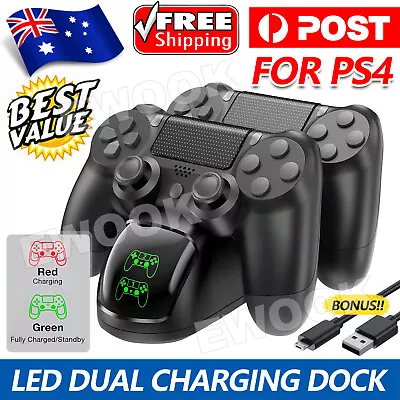 $19.85 • Buy For PS4 Charger Controller Dual Charging Dock Stand LED 4 Shock Playstation 4