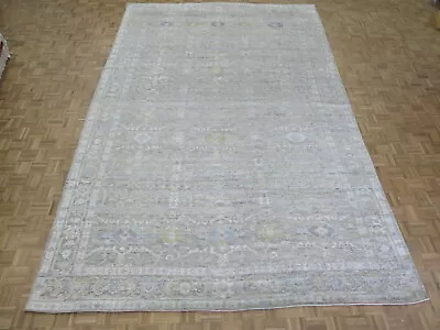 9'10 X 15'1 Hand Knotted Gray Wool & Silk Oushak Oriental Rug G12087 • $2870.10