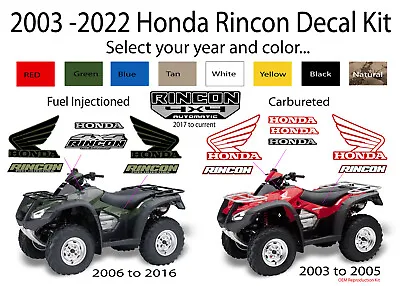 2003 2006 2008 2017 2022 OEM Honda Rincon 4x4 Decal Kit Graphics Marks Sticker • $49.99