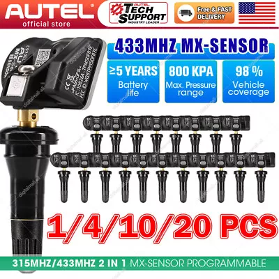 Autel TPMS MX-Sensor 315MHz + 433MHz Programmable Universal Rubber Valve Sensors • $240