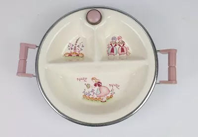 5539 Child's Ceramic/Metal Warming Plate Mary Mary Quite Contrary • £20