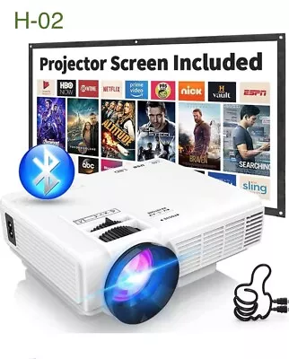 Mini Projector With Bluetooth And Projector Screen 9500L Full HD 1080P Portable • $56.80