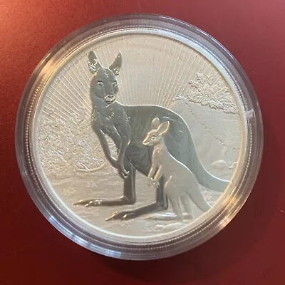 2023 2oz Silver Mother And Baby Kangaroo Piedfort Perth Mint Coin In Capsule. • $139