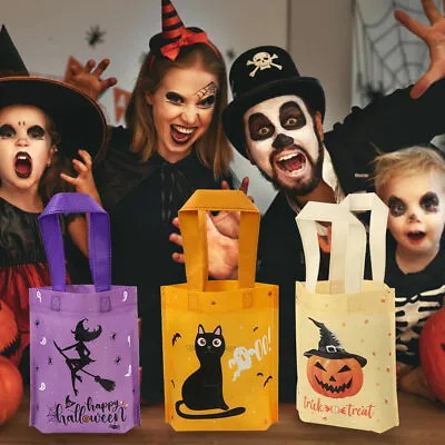 £11.66 • Buy Halloween 12PCS  Treat Bags Trick Or Treat Gift Non-Woven Candy Bag With Handles