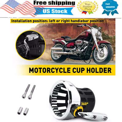 Handlebar Cup Holder Drink W/ Mesh Basket Mount Universal For Motorcycle Right • $25.99