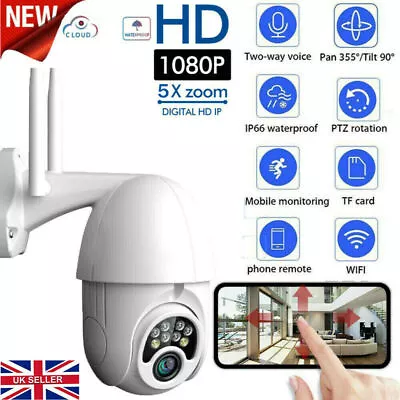 V380 Pro 1080P WIFI IP Camera Wireless Outdoor CCTV PTZ Smart Home Dome Security • £46.40