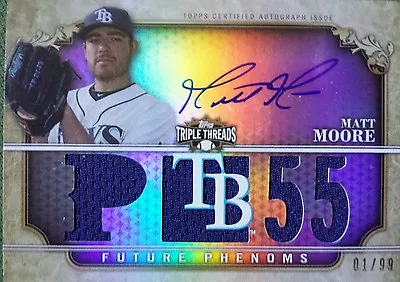 2013 Topps Triple Threads Matt Moore Phenoms Autograph Rays 01/99 First One! • $40