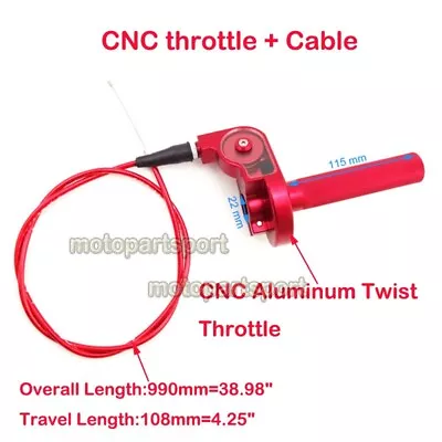 1/4 Turn CNC Twist Throttle Cable For Honda Dirt Bike CR 80 85 125 250 Motocross • $65.66