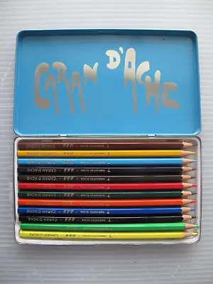 Caran D'Ache - Vintage Tin Of Twelve Crayons • £25
