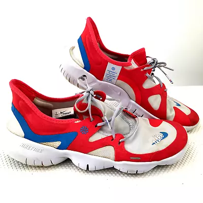 Nike Free RN 5.0 Running Shoes Red Orbit Blue Hero UK Size 8 Mens Running • $45