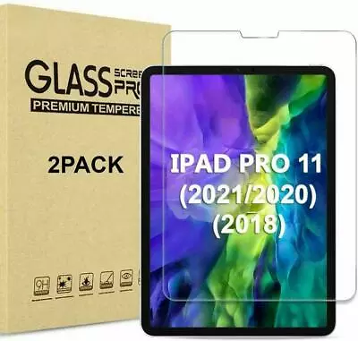 2 Pack Tempered Glass Screen Protector For Apple IPad Pro 11 (2021/2020) 11inch • £5.45