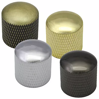 Pack Of 3 Solid Metal Guitar Metallic Control Knobs - Volume / Tone- 6mm Hole • £10.99