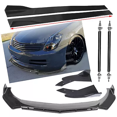 Carbon Fiber For Infiniti G35 G37 Front Bumper Lip Splitters Side Skirt Body K • $159.99