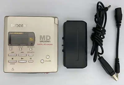 SONY MZ-R55 Portable Minidisc Recorder MD Walkman Digital W/ Battery Pack + USB • $100