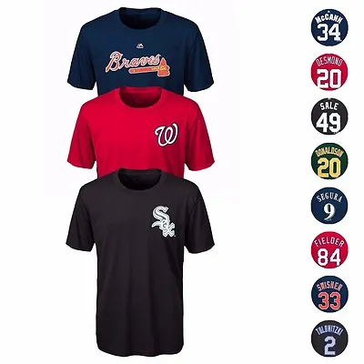 MLB Majestic Cool Base Name & Number Jersey T-Shirt Collection Youth Size (8-20) • $5.99