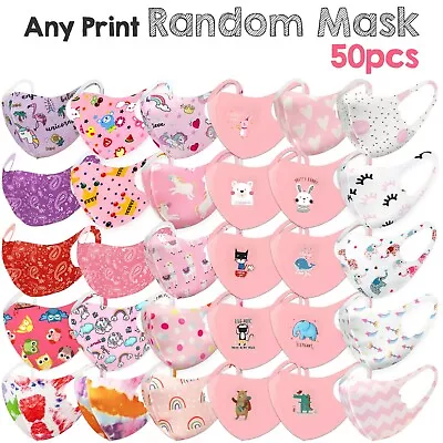 15-100 Pack - Unisex Kids Washable & Reusable Face Masks Pink Random Wholesale • $19.99