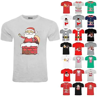£4.99 • Buy Mens Christmas Elf Santa Suit Costume Pullover Xmas Crew Neck Stretchy T Shirt