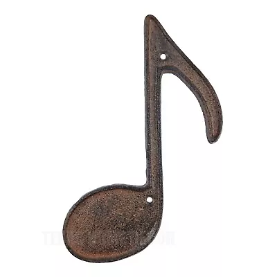 8th Musical Note Cast Iron Wall Decor Sign Music Studio Rustic Brown Finish • $13.95