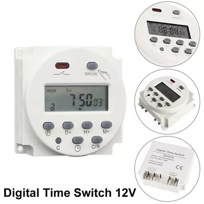 12V 16A Digital Electronic Lcd Time Relay Switch Programmable Timer Tool New UK • £9.25