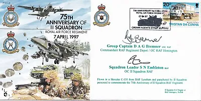 JS(CC)29c 75th Anniv. Of 11 Sqn. RAF Regt  Signed Commandant & OC 11 Sqn • £4.75