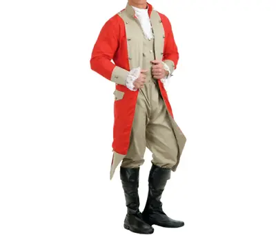 Mens Colonial British Red Coat Soldier Wool Costume Coat • $187.92