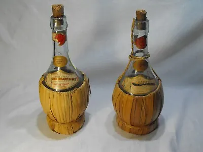 2 Vintage Bandini Silio Wine Bottles- Wicker/straw Wrapped- Empty- 1961 • $25