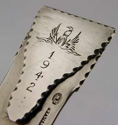 Interesting Solid Sterling Silver Stevens Family Crested Bookmark 1944 American • $96.98