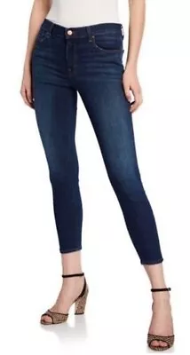 J Brand 835 Mid Rise Skinny Cropped Jeans Civil Dark Blue Light Wash 29 X 26 • $39.99