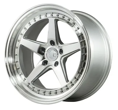 $899 • Buy Aodhan DS05 18x8.5 +35/18x9.5 +30 5x114.3 Silver Machined Staggered (Set Of 4)