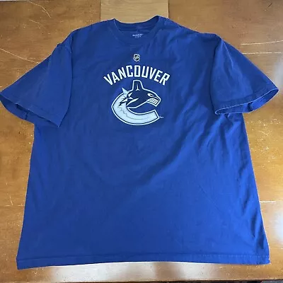 Canucks Shirt Mens Large Blue #22 D. Sedin Reebok Hockey NHL • $19.51