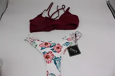 NEW! Zaful Bikini Medium Red Wine Bathing Suit Summer • £14.24