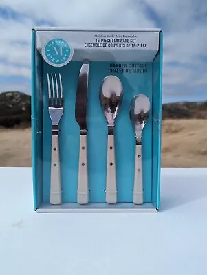 New In Package NIB Martha Stewart Watercliffe 16 Piece Stainless Flatware Set B • $39