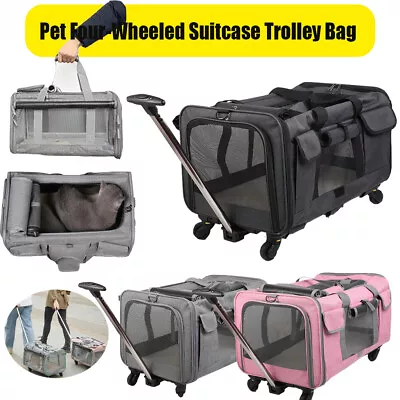 🐈Pet Stroller Foldable Dog Cat Carrier Travel Pushchair Pram 4 Wheels Trolley🐕 • $83.49