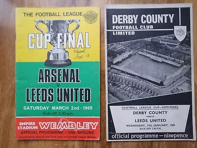 League Cup 1968 Final And Semi-final -leeds V Arsenal And Derby V Leeds • £0.99