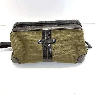 Men’s Fossil Toiletry Shave Travel Bag Canvas Leather • $18.99
