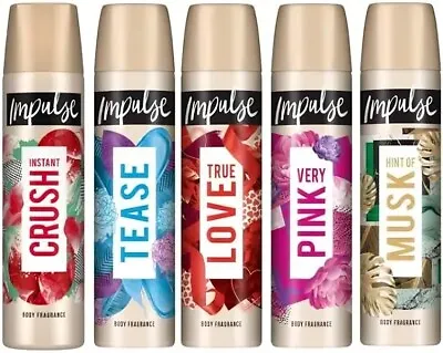 Pack Of 3 Impulse Body Fragrance 75ml Spray Deodorant - Gift Set Mix • £7.99