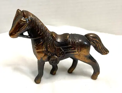 Vintage COPPER CLAD CAST Standing Horse Cast Metal Western Art Approx. 4”L X 4 H • $12.99