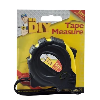5m Retractable Metal Tape Measure Power Grip Lock Metric Imperial Measuring 16ft • £5.49