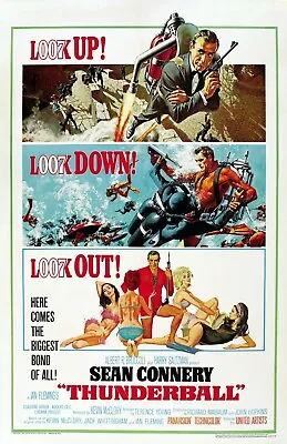 THUNDERBALL 007 James Bond Movie Film Poster On Metal Sign Plaque Pub Bar Deco • £6.50