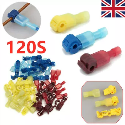 120x Car Quick Splice Terminal Scotch Lock Wire T Tap Cable Crimp Connectors Kit • £4.95