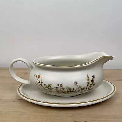 Vintage St Michael M&S Harvest Gravy Sauce Boat On Oval Saucer / Under Plate • £8