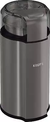 KRUPS Silent Vortex Electric Coffee And Spice Blade Grinder Grey GX332B50 • $28