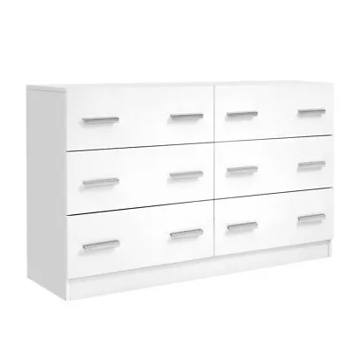 Artiss 6 Chest Of Drawers Dresser Tallboy Storage Cabinet Bedroom White VEDA • $152.82