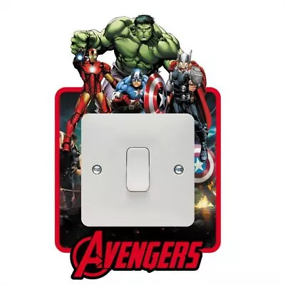 Avengers Marvel Light Switch Surround Sticker Decal Kids Boys Girls Bedroom • £3.99