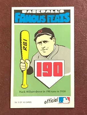 1972 Hack Wilson Fleer Famous Feats #9 Rg Laughlin Baseball Card Cubs Nm+ • $12.95
