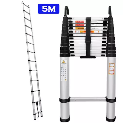 5m Telescopic Ladder Extendable Multi-Purpose Aluminum Folding Steps Frame NEW • $128.11