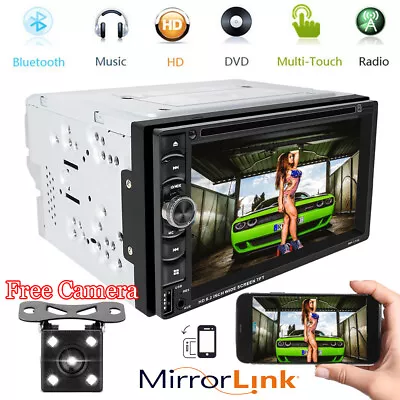 Sony Lens Cam +2 Din Car Stereo Radio CD DVD Player Bluetooth MirrorLink For GPS • $113.46