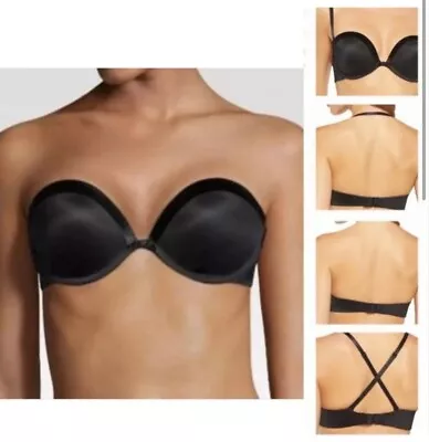 Plunge Multi-Way Push-Up Strapless Powerband Bra - Maidenform 05656 Black • $11.99