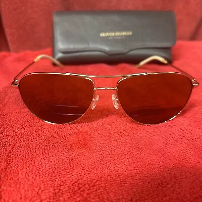 Oliver Peoples OV1002 S 524251 BENEDICT Gold/Chrome Amber  Sunglasses READ • $127