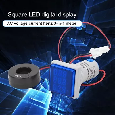 Ammeter AC Electric Meter 3-Digit Display Voltmeter Single-Phase Ac For Xat • £10.11